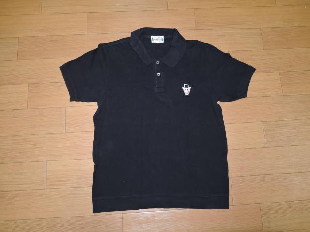 WACKO MARIA ワコマリア 鹿の子 ポロシャツ M 黒 スカルワッペン < ブランド  WACKO MARIA ワコマリア 鹿の子 ポロシャツ M 黒 スカルワッペン < ブランドの