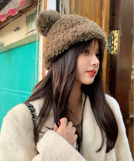 送料無料 新品 くま耳ニット帽 小顔 レディース 韓国風 < 女性ファッション  送料無料 新品 くま耳ニット帽 小顔 レディース 韓国風 < 女性ファッションの