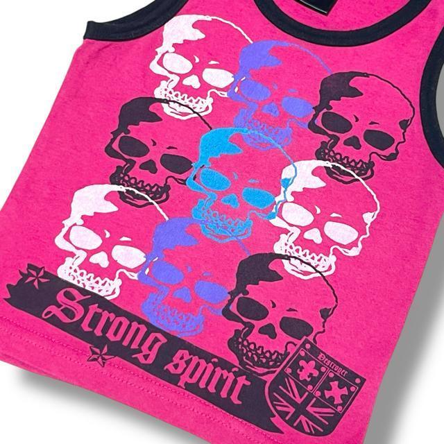 【80】スカルプリントタンクトップ/ピンク☆ユニセックス < キッズ/ベビー  【80】スカルプリントタンクトップ/ピンク☆ユニセックス < キッズ/ベビーの