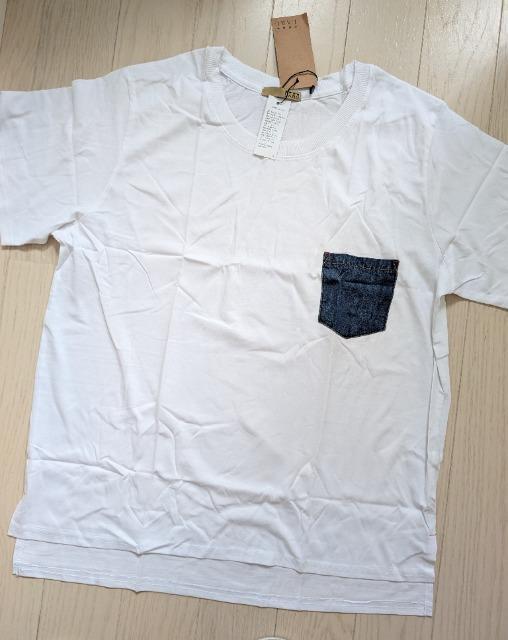 4L★LARU★綿100%★デニムポケット半袖Tシャツ★新品★送料無料 < 女性ファッション  4L★LARU★綿100%★デニムポケット半袖Tシャツ★新品★送料無料 < 女性ファッションの