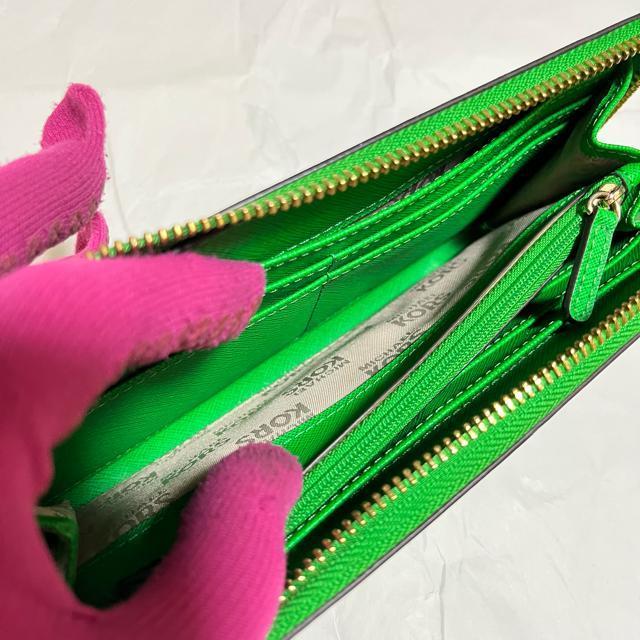 【美品】【マイケルコース】 ラウンドファスナー / レザー / 長財布 / 緑 < ブランド  【美品】【マイケルコース】 ラウンドファスナー / レザー / 長財布 / 緑 < ブランドの