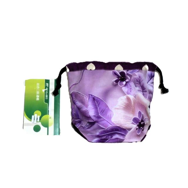 【底マチ幅が広い巾着】◆紫の花クレマチス×紫グラデーション×紫ハート < 女性ファッション 【底マチ幅が広い巾着】◆紫の花クレマチス×紫グラデーション×紫ハート < 女性ファッションの