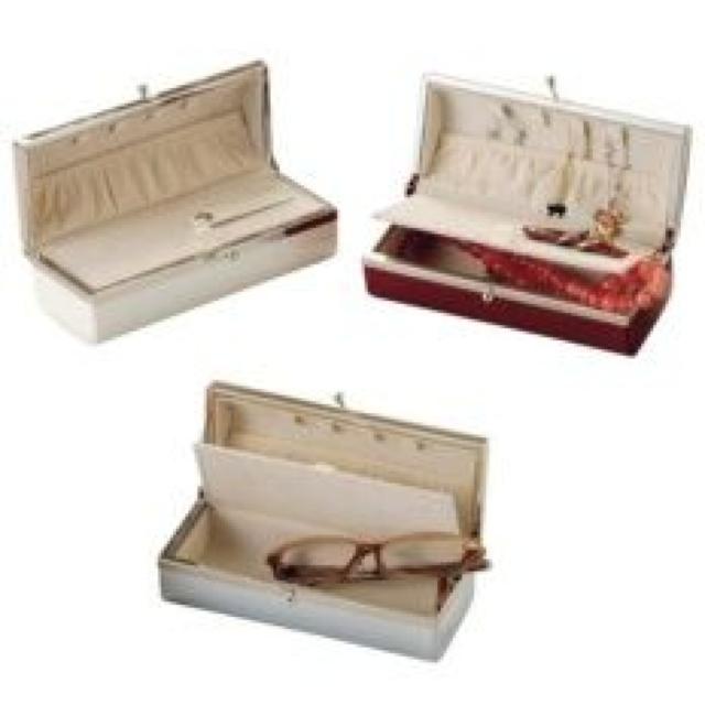 可愛い♪エナメル光沢 リボン眼鏡&アクセサリーケース シルバー < ヘルス/ビューティー  可愛い♪エナメル光沢 リボン眼鏡&アクセサリーケース シルバー < ヘルス/ビューティーの