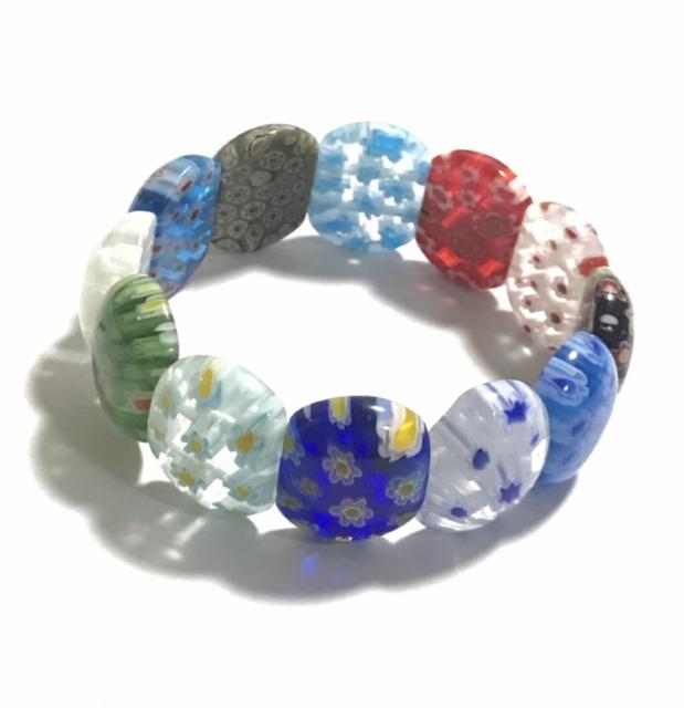 平丸ビードロガラス◎和風カラフルブレスレット◎ < 女性アクセサリー/時計 平丸ビードロガラス◎和風カラフルブレスレット◎ < 女性アクセサリー/時計の