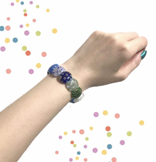 平丸ビードロガラス◎和風カラフルブレスレット◎ < 女性アクセサリー/時計 平丸ビードロガラス◎和風カラフルブレスレット◎ < 女性アクセサリー/時計の