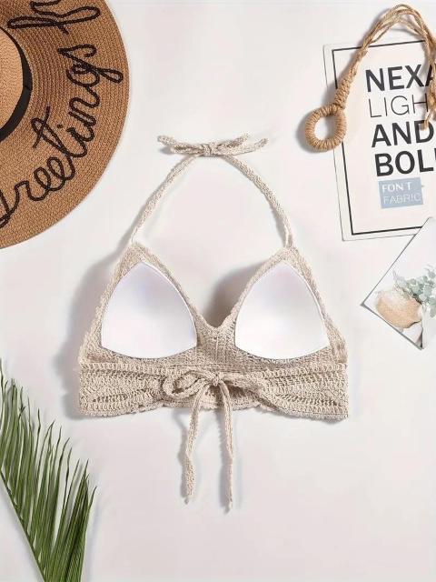 特別提供品790円★プレーンかぎ針編みタイネックボヘミアンビーチトップ日本サイズM アプリコット < 女性ファッション  特別提供品790円★プレーンかぎ針編みタイネックボヘミアンビーチトップ日本サイズM アプリコット < 女性ファッションの