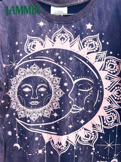 サン&ムーンTシャツ 太陽 月 アジアン エスニック ヒッピー 個性派 < 男性ファッション サン&ムーンTシャツ 太陽 月 アジアン エスニック ヒッピー 個性派 < 男性ファッションの