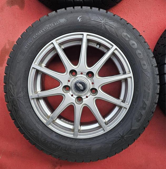 Weds VEILERアルミホイール15インチ6J+53 5穴 PCD114.3グッドイヤー アイスナビ6バリ山195/65R15 < 自動車/バイク Weds VEILERアルミホイール15インチ6J+53 5穴 PCD114.3グッドイヤー アイスナビ6バリ山195/65R15 < 自動車/バイク