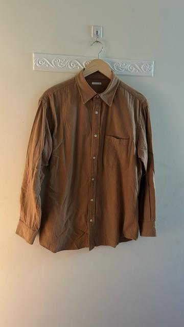 GU ジーユー フランネルリラックスフィットシャツ ネルシャツ 長袖シャツ ブラウン M  ユニクロ < ブランド  GU ジーユー フランネルリラックスフィットシャツ ネルシャツ 長袖シャツ ブラウン M  ユニクロ < ブランドの