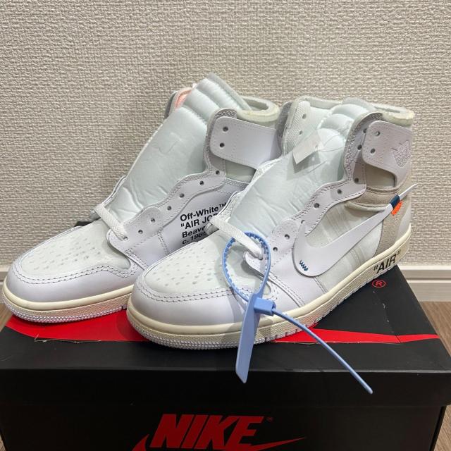 OFF-WHITE × NIKE AIR JORDAN 1 オフホワイト × ナイキ エアジョーダン1 スニーカー < ブランド OFF-WHITE × NIKE AIR JORDAN 1 オフホワイト × ナイキ エアジョーダン1 スニーカー < ブランドの