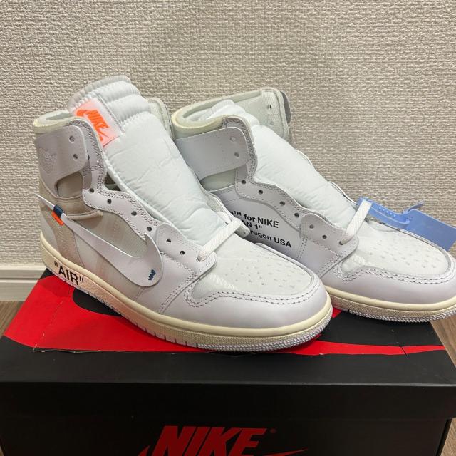 OFF-WHITE × NIKE AIR JORDAN 1 オフホワイト × ナイキ エアジョーダン1 スニーカー < ブランド OFF-WHITE × NIKE AIR JORDAN 1 オフホワイト × ナイキ エアジョーダン1 スニーカー < ブランドの