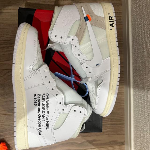 OFF-WHITE × NIKE AIR JORDAN 1 オフホワイト × ナイキ エアジョーダン1 スニーカー < ブランド OFF-WHITE × NIKE AIR JORDAN 1 オフホワイト × ナイキ エアジョーダン1 スニーカー < ブランドの