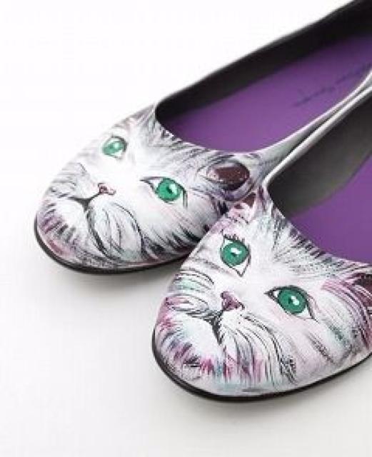 あちゃちゅむ ムチャチャ 可愛いねこバレエシューズ 袋付 新品 猫 ネコ < ブランド  あちゃちゅむ ムチャチャ 可愛いねこバレエシューズ 袋付 新品 猫 ネコ < ブランドの