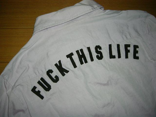ワコマリアWACKO MARIA刺繍シャツSステッチOX FUCK THIS LIFE < ブランド  ワコマリアWACKO MARIA刺繍シャツSステッチOX FUCK THIS LIFE < ブランドの