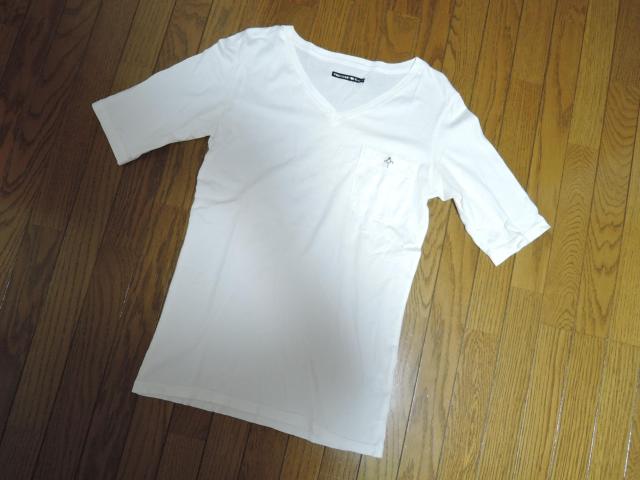 BACKBONE THE CLASSIC バックボーン V字 5分丈Tシャツ 白 カットソー ポケットTシャツ アイコンロゴ刺繍 < ブランド BACKBONE THE CLASSIC バックボーン V字 5分丈Tシャツ 白 カットソー ポケットTシャツ アイコンロゴ刺繍 < ブランドの