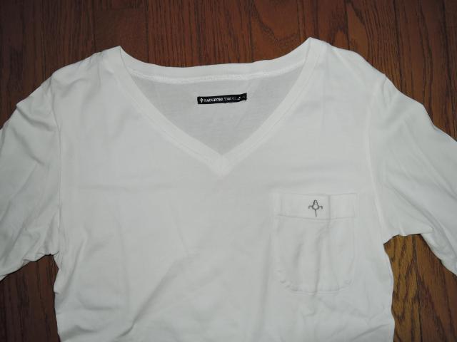 BACKBONE THE CLASSIC バックボーン V字 5分丈Tシャツ 白 カットソー ポケットTシャツ アイコンロゴ刺繍 < ブランド BACKBONE THE CLASSIC バックボーン V字 5分丈Tシャツ 白 カットソー ポケットTシャツ アイコンロゴ刺繍 < ブランドの