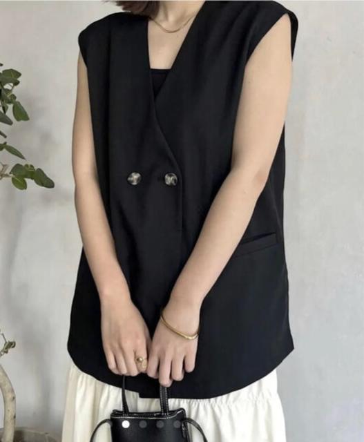 新品 CPCM  ジープーシーエム 綿麻ジレ ベスト < 女性ファッション  新品 CPCM  ジープーシーエム 綿麻ジレ ベスト < 女性ファッションの