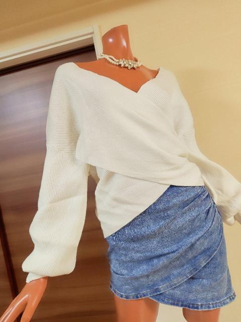 新品★M〜2L★リブニットクロス★カシュクールカットソー★ < 女性ファッション  新品★M〜2L★リブニットクロス★カシュクールカットソー★ < 女性ファッションの