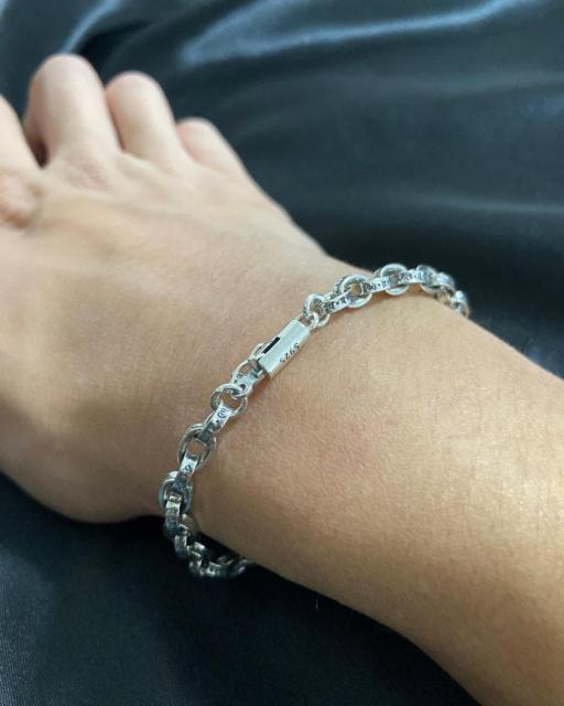 S925 シルバー925 ペーパーチェーン ブレスレット ユニセックス 18cm < 男性アクセサリー/時計  S925 シルバー925 ペーパーチェーン ブレスレット ユニセックス 18cm < 男性アクセサリー/時計の