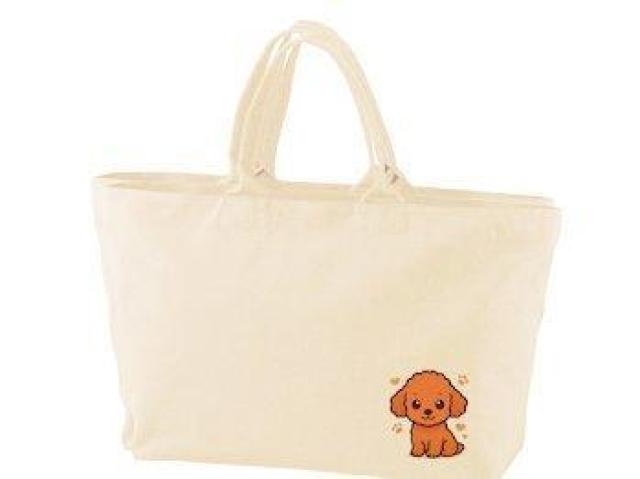 ヘヴィー キャンバス ジップトートバッグ ナチュラルトイプードル 犬好き イラスト < 女性ファッション ヘヴィー キャンバス ジップトートバッグ ナチュラルトイプードル 犬好き イラスト < 女性ファッションの
