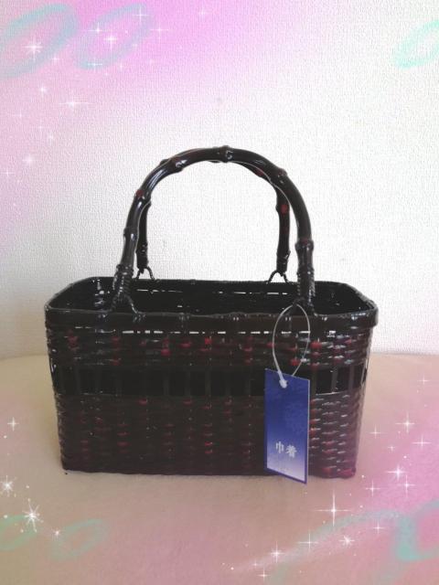 新品☆竹カゴ巾着バッグ 浴衣に < 女性ファッション  新品☆竹カゴ巾着バッグ 浴衣に < 女性ファッションの