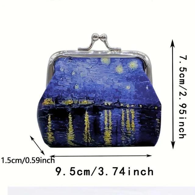爆ヤス価格490円★女性の風景プリントコインパース、ミニかわいい収納バッグ、キーバッグキスロック付き スタイル6 < 女性ファッション  爆ヤス価格490円★女性の風景プリントコインパース、ミニかわいい収納バッグ、キーバッグキスロック付き スタイル6 < 女性ファッションの