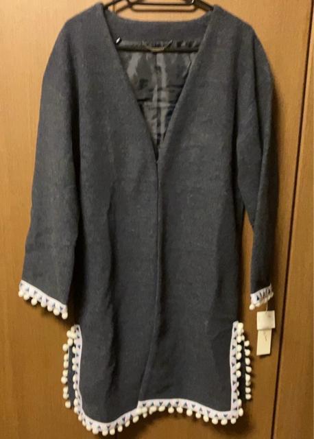 新品 レディース 可愛い 服 グレー コート ワンピース M L < ブランド 新品 レディース 可愛い 服 グレー コート ワンピース M L < ブランドの