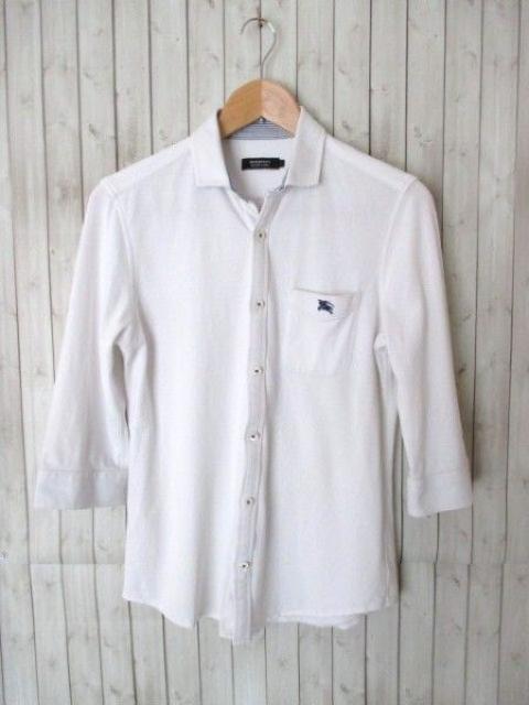 ☆バーバリーブラックレーベル 7分袖シャツ ポロシャツ/メンズ/2☆白 < ブランド ☆バーバリーブラックレーベル 7分袖シャツ ポロシャツ/メンズ/2☆白 < ブランドの