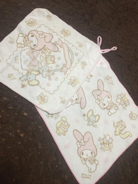 サンリオ マイメロ ループ付きタオルハンカチ 入園準備 < キッズ/ベビー  サンリオ マイメロ ループ付きタオルハンカチ 入園準備 < キッズ/ベビーの