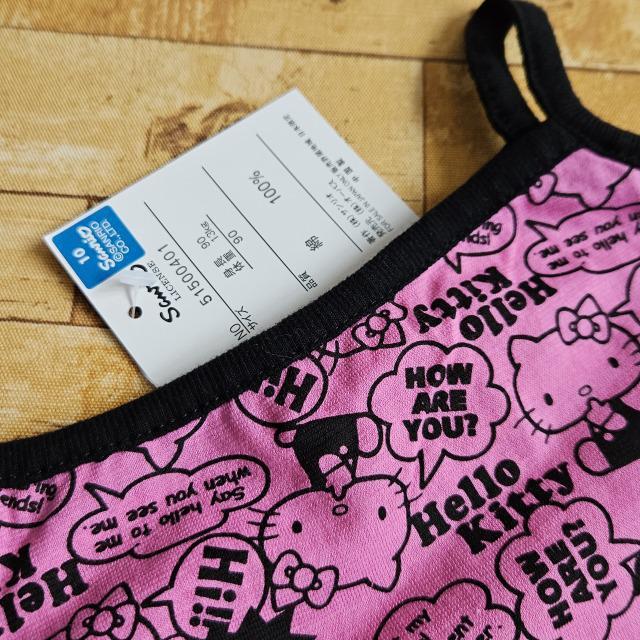 新品*タグ付き*ハローキティ*総柄*キャミソール*キティちゃん*英字*吹き出しセリフ*ピンク×黒*ロング*チュニック*90 < キッズ/ベビー 新品*タグ付き*ハローキティ*総柄*キャミソール*キティちゃん*英字*吹き出しセリフ*ピンク×黒*ロング*チュニック*90 < キッズ/ベビーの