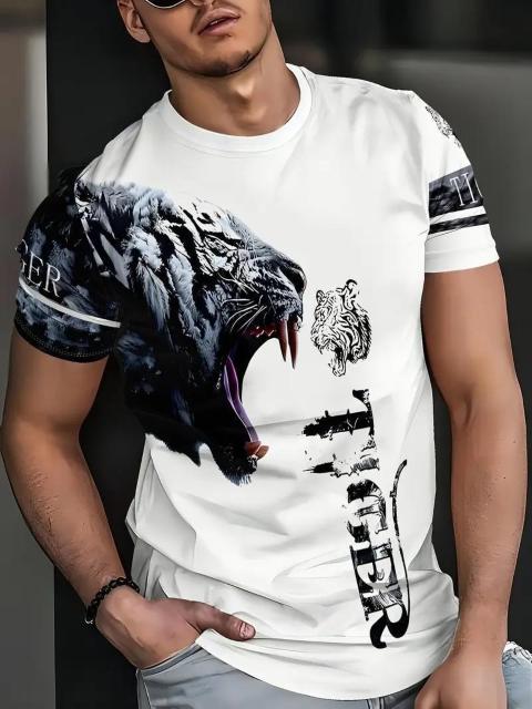 超お買い得990円★Daku Tigerのデジタルプリント  メンズ半袖TシャツUSAサイズM(日本サイズXL相当) < 男性ファッション  超お買い得990円★Daku Tigerのデジタルプリント  メンズ半袖TシャツUSAサイズM(日本サイズXL相当)  < 男性ファッションの