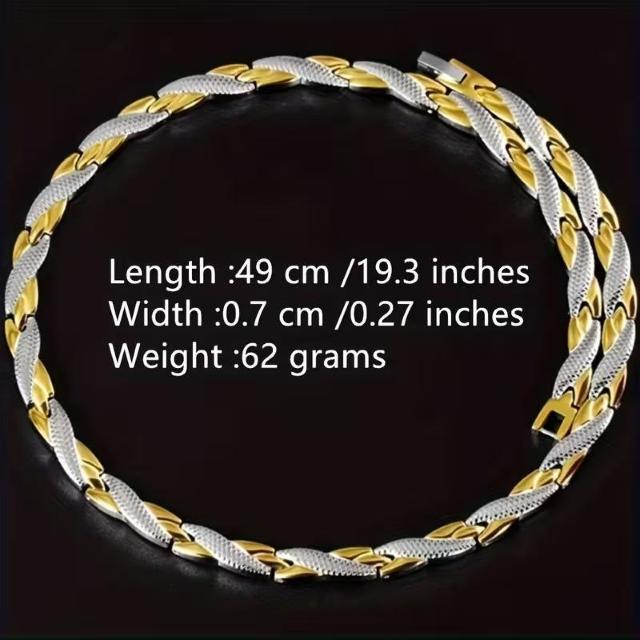 爆ヤス1290円★【メンズ】316Lチタン ステンレス ネックレス 44元素磁石内蔵 取り外しツール付き - プレゼントに 金色 < 男性アクセサリー/時計 爆ヤス1290円★【メンズ】316Lチタン ステンレス ネックレス 44元素磁石内蔵 取り外しツール付き - プレゼントに 金色 < 男性アクセサリー/時計の