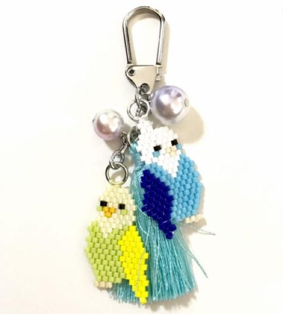 hハンドメイド〓デリカビーズステッチ〓オウム&インコ〓キーホルダー < 女性ファッション hハンドメイド〓デリカビーズステッチ〓オウム&インコ〓キーホルダー < 女性ファッションの