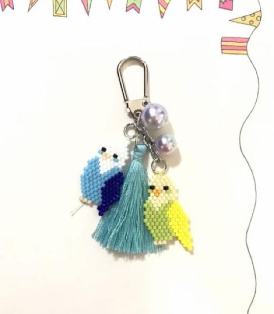 hハンドメイド〓デリカビーズステッチ〓オウム&インコ〓キーホルダー < 女性ファッション hハンドメイド〓デリカビーズステッチ〓オウム&インコ〓キーホルダー < 女性ファッションの
