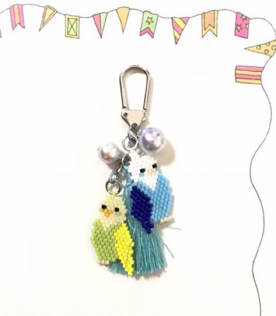 hハンドメイド〓デリカビーズステッチ〓オウム&インコ〓キーホルダー < 女性ファッション hハンドメイド〓デリカビーズステッチ〓オウム&インコ〓キーホルダー < 女性ファッションの
