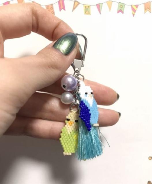 hハンドメイド〓デリカビーズステッチ〓オウム&インコ〓キーホルダー < 女性ファッション hハンドメイド〓デリカビーズステッチ〓オウム&インコ〓キーホルダー < 女性ファッションの