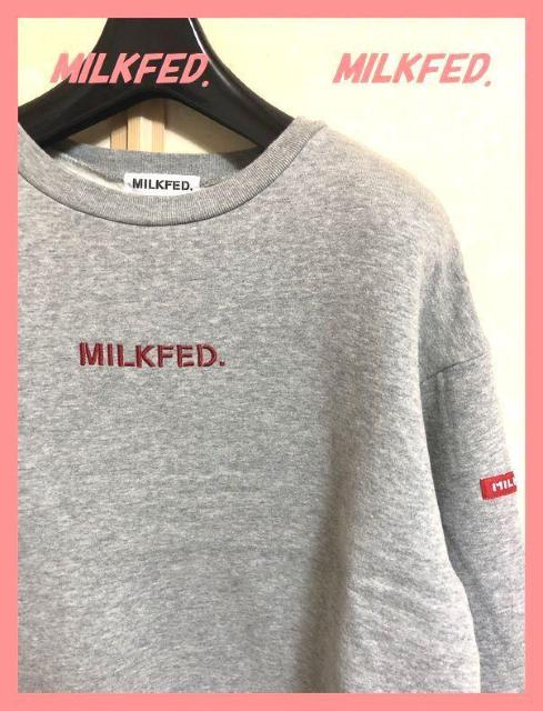 ☆ミルクフェド☆超美品♪完売刺繍ロゴサイドスリット裏起毛ゆるスウェット☆ < ブランド ☆ミルクフェド☆超美品♪完売刺繍ロゴサイドスリット裏起毛ゆるスウェット☆ < ブランドの