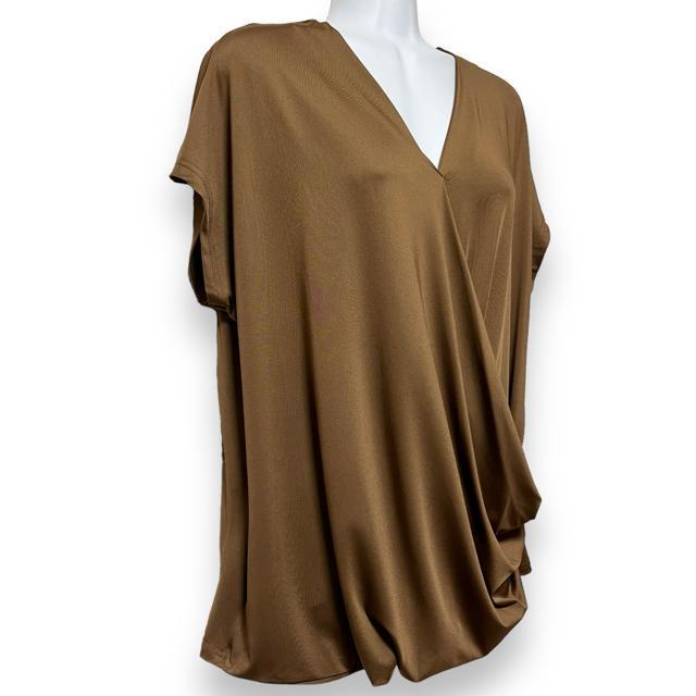 【新品/SHEIN/L】フロントドレープデザインVネックプルオーバー < 女性ファッション  【新品/SHEIN/L】フロントドレープデザインVネックプルオーバー < 女性ファッションの