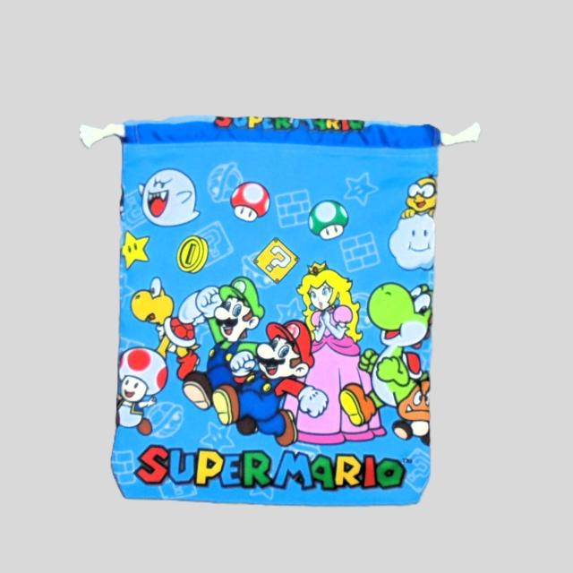 ◆スーパーマリオ◆SUPER MARIO◆ブルー・両面同柄◆裏地あり巾着 < キッズ/ベビー ◆スーパーマリオ◆SUPER MARIO◆ブルー・両面同柄◆裏地あり巾着 < キッズ/ベビーの