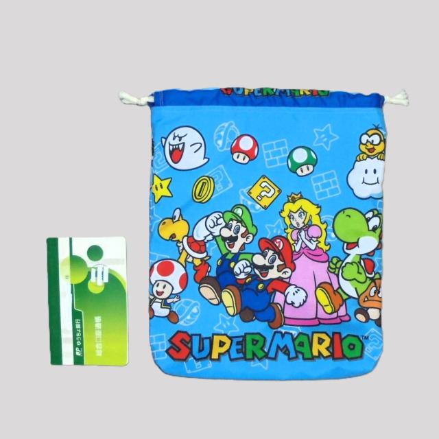 ◆スーパーマリオ◆SUPER MARIO◆ブルー・両面同柄◆裏地あり巾着 < キッズ/ベビー ◆スーパーマリオ◆SUPER MARIO◆ブルー・両面同柄◆裏地あり巾着 < キッズ/ベビーの