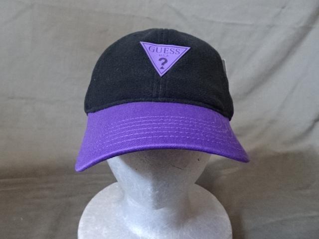 USA購入 L.A発 ゲス【GUESS】三角ロゴマークCAP 黒紫 < 男性ファッション  USA購入 L.A発 ゲス【GUESS】三角ロゴマークCAP 黒紫  < 男性ファッションの