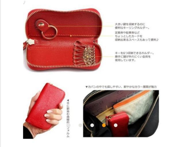 新品 本牛革製 曲線フォルム6連 キーケース オレンジ < 女性ファッション  新品 本牛革製 曲線フォルム6連 キーケース オレンジ < 女性ファッションの
