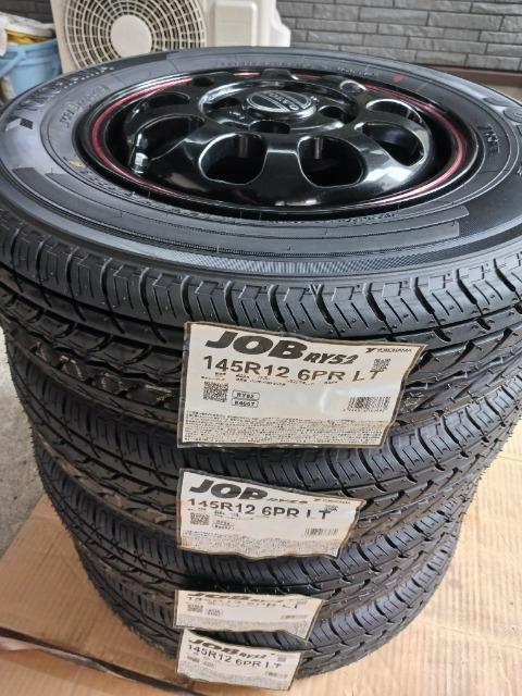 145R12 6PR 夏タイヤ、アルミセット < 自動車/バイク 145R12 6PR 夏タイヤ、アルミセット < 自動車/バイク