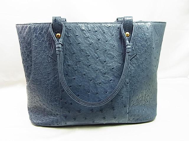 【正規美品】ZAO オーストリッチ ポーチ付きトートバッグ ブルー系 < 女性ファッション 【正規美品】ZAO オーストリッチ ポーチ付きトートバッグ ブルー系 < 女性ファッションの