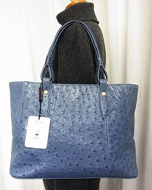 【正規美品】ZAO オーストリッチ ポーチ付きトートバッグ ブルー系 < 女性ファッション 【正規美品】ZAO オーストリッチ ポーチ付きトートバッグ ブルー系 < 女性ファッションの