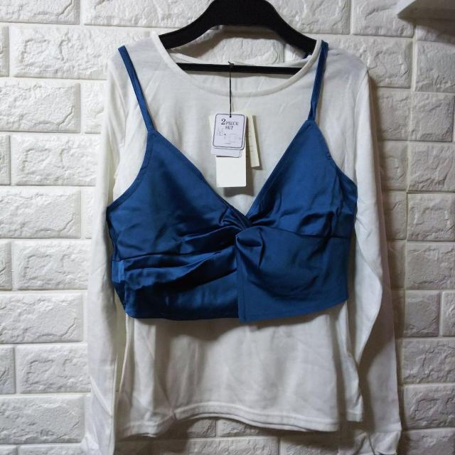 CITROIZM★カットソー+ビスチェ二点セット/ブルー < 女性ファッション  CITROIZM★カットソー+ビスチェ二点セット/ブルー  < 女性ファッションの