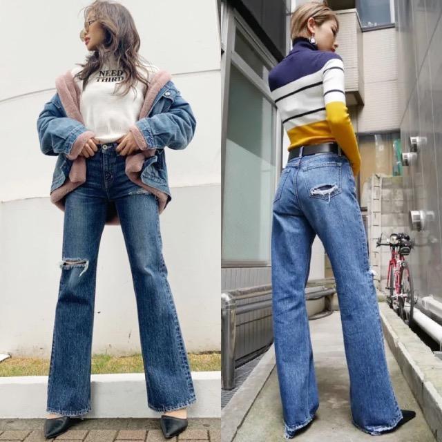 GYDA★セミフレアクラッシュデニムパンツ★ < ブランド  GYDA★セミフレアクラッシュデニムパンツ★  < ブランドの