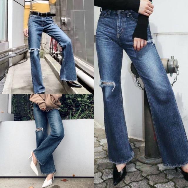 GYDA★セミフレアクラッシュデニムパンツ★ < ブランド  GYDA★セミフレアクラッシュデニムパンツ★ < ブランドの