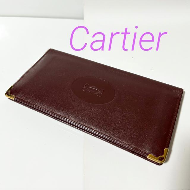 美品 Cartier カルティエ レザー マストライン 二つ折り長財布 ボルドー < ブランド 美品 Cartier カルティエ レザー マストライン 二つ折り長財布 ボルドー < ブランドの