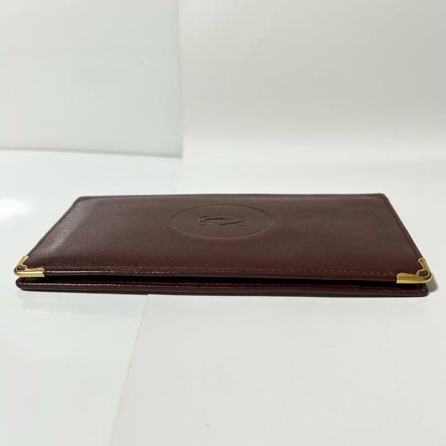 美品 Cartier カルティエ レザー マストライン 二つ折り長財布 ボルドー < ブランド 美品 Cartier カルティエ レザー マストライン 二つ折り長財布 ボルドー < ブランドの
